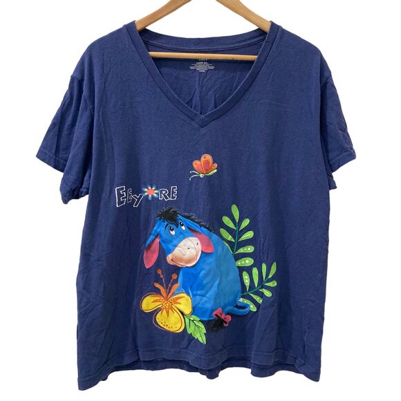 Disney Store Winnie The Pooh Eeyore Blue Tee Shirt Size 2XL - Picture 1 of 9